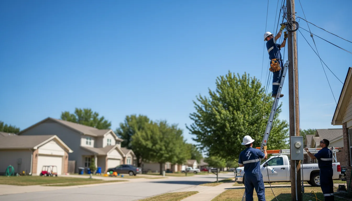 Residential electrician providing installation services in Deport, TX